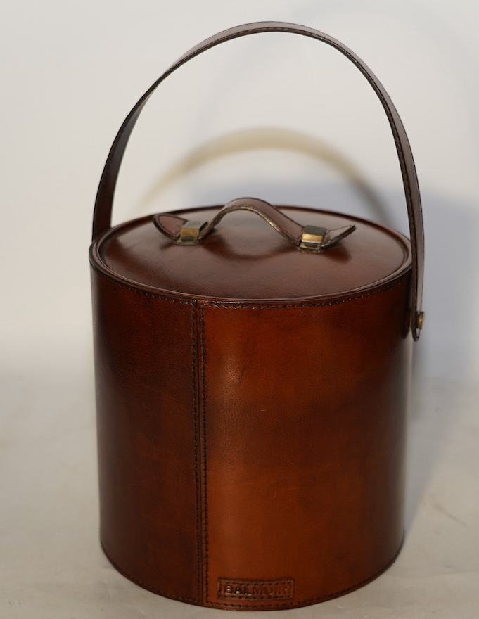 A Balmuir leather ice bucket